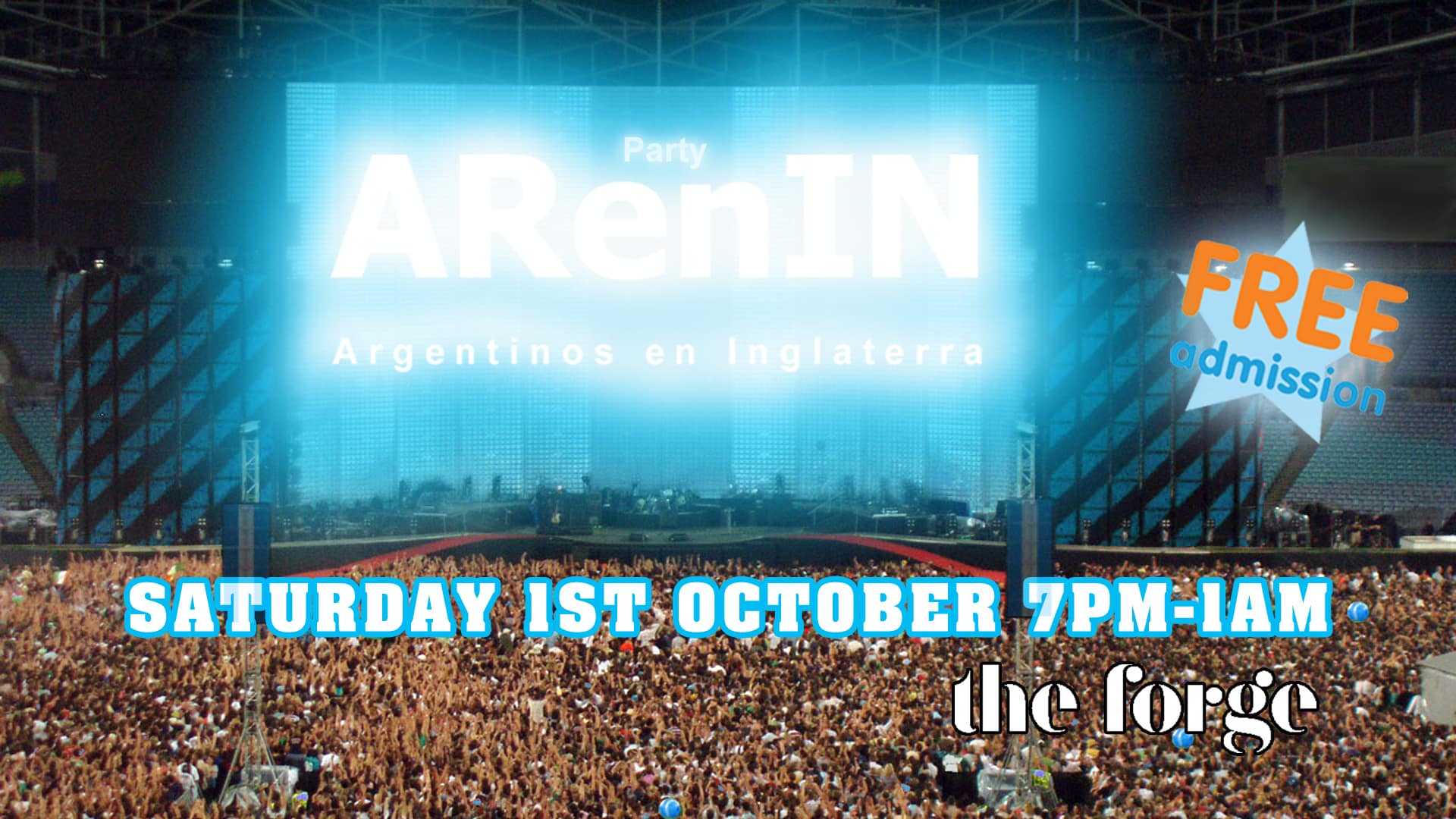 Vuelve la Fiesta de ARgentinos en INglaterra – Sabado 1ro de Octubre – The Forge Camden