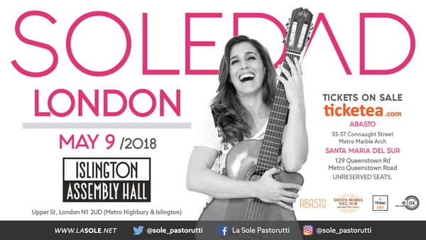 Concierto de La Sole en Londres. Miércoles 9 de mayo. Islington Assembly Hall