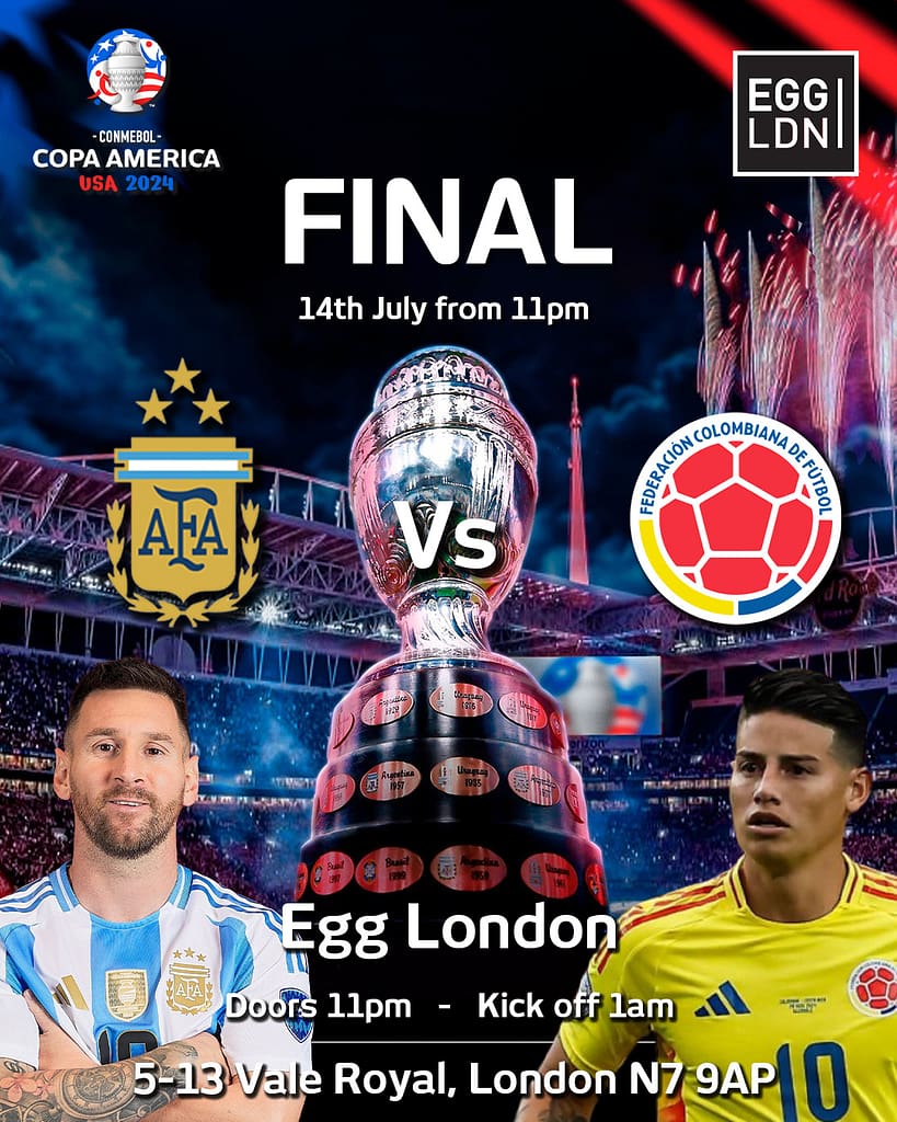 La comunidad argentina en Londres se reune en EGG London para ver la final de la Copa America 2024